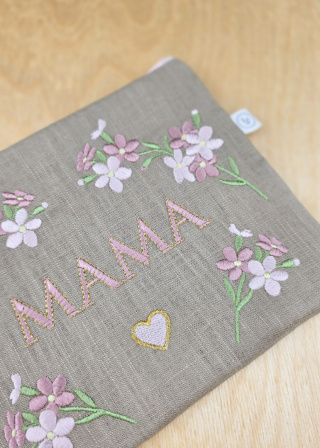 Kosmetyczka lniana - MAMA