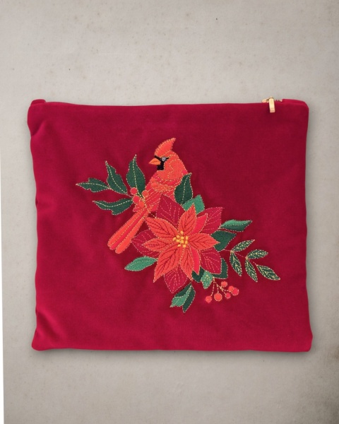 Kosmetyczka aksamitna - kardynał szkarłatny i gwiazda betlejemska