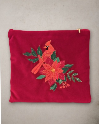 Kosmetyczka aksamitna - kardynał szkarłatny i gwiazda betlejemska