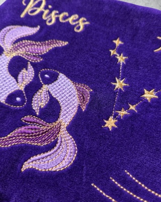 Kosmetyczka aksamitna znaki zodiaku - Ryby
