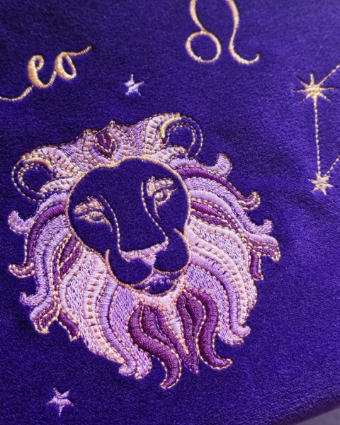 Kosmetyczka aksamitna znaki zodiaku - Lew