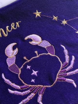Kosmetyczka aksamitna znaki zodiaku - Rak