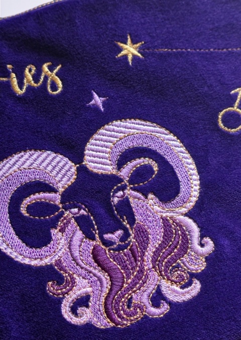 Kosmetyczka aksamitna znaki zodiaku - Baran