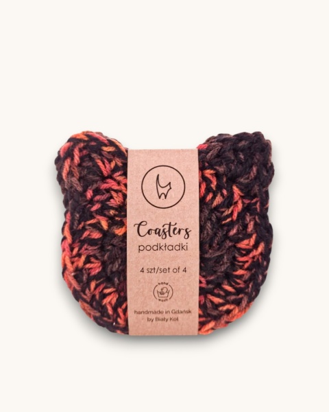 Podkładki pod kubek koty - zestaw 4 sztuk