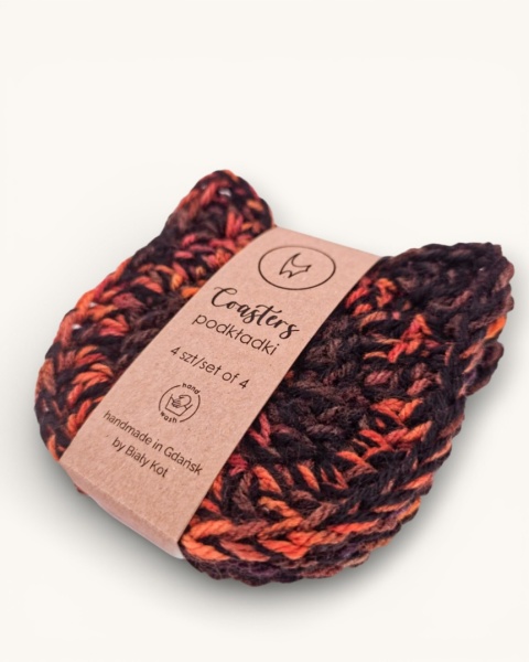 Podkładki pod kubek koty - zestaw 4 sztuk