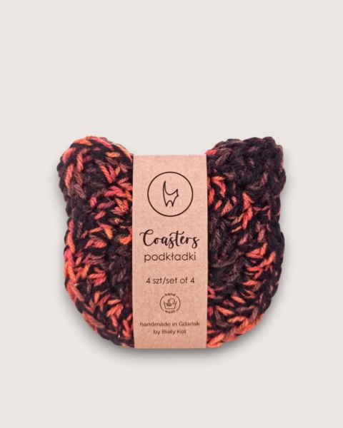 Podkładki pod kubek koty - zestaw 4 sztuk