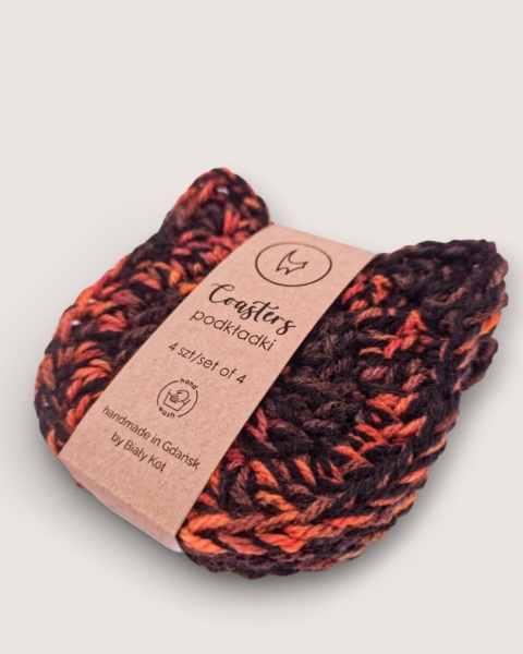 Podkładki pod kubek koty - zestaw 4 sztuk