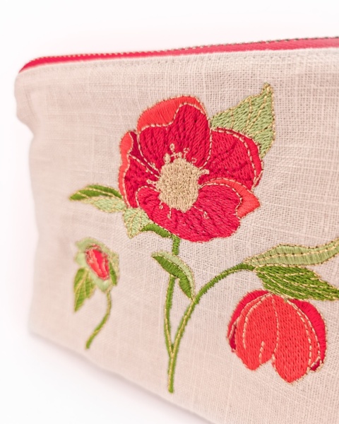 Portmonetka kwiaty ciemiernika (helleborus)