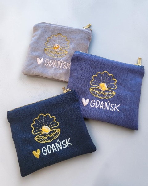 Portmonetka mini love Gdańsk z bursztynem