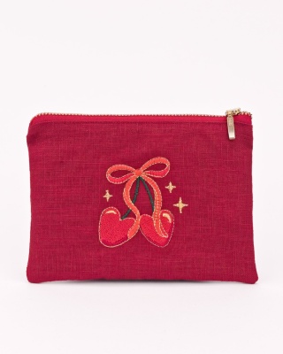 Portmonetka wisienki serca z kokardą