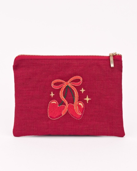 Portmonetka wisienki serca z kokardą