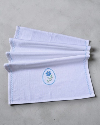 Ściereczka bawełniana z haftem - kwiat