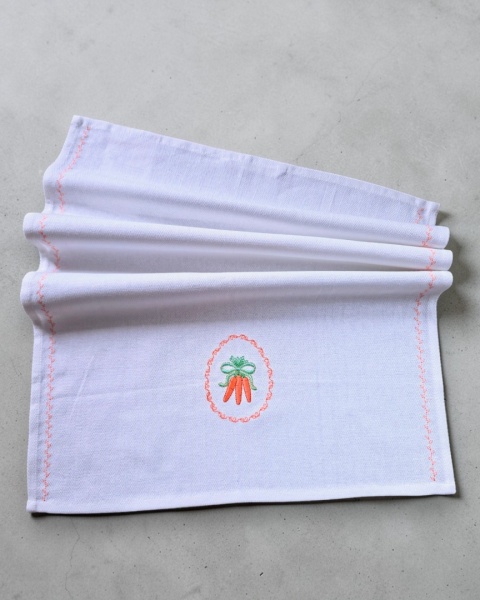 Ściereczka bawełniana z haftem - marchewki