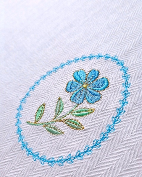 Ściereczka bawełniana z haftem - kwiat