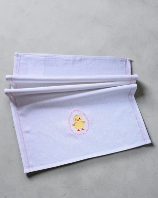 Ściereczka bawełniana z haftem - kurczak