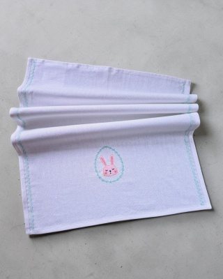 Ściereczka bawełniana z haftem - króliczek